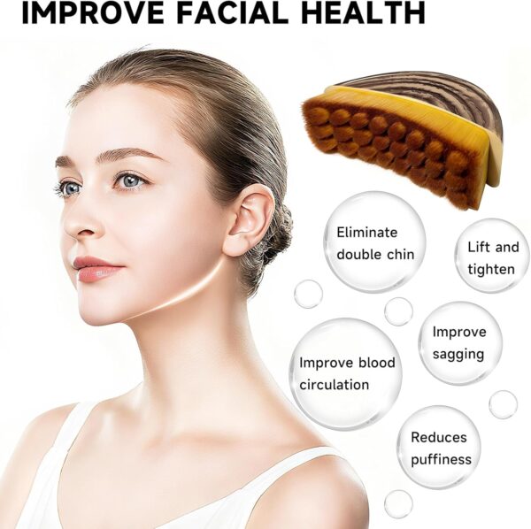 Facial Lymphatic Drainage Brush, Contour Face Massager for Chin & Neck, Soft Bristles for All Skin Types, Ergonomic Beauty Tool with Portable Case