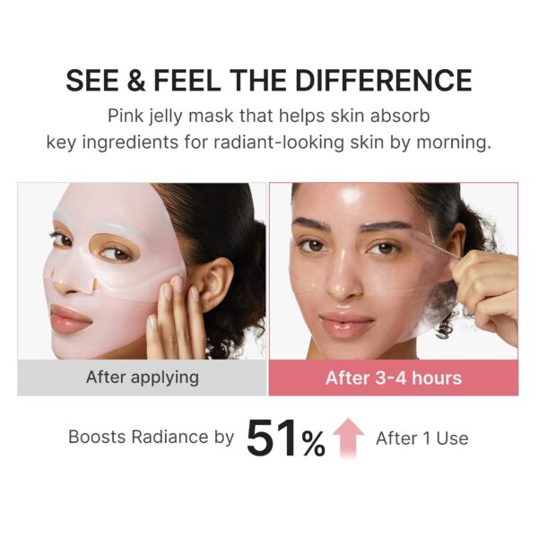 medicube Jelly Gel Mask with Salmon DNA PDRN Pink Collagen | Overnight Face Mask for Glass Glow Skin | Elasticity, Hydrating, Firming and Moisturizing | Korean Skincare, 28g x 4ea