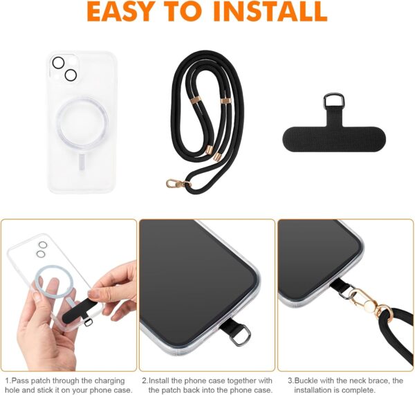 GRIFEMA Mobile Phone Lanyard Adjustable Phone Strap Crossbody with Patch Phone Neck Strap Compatible with Most Smartphones