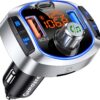 GizmoVine FM Transmitter for Car with 81W Fast Charge (PD 45W & QC3.0 36W), Bluetooth 5.4 Wireless Radio Adapter, Hands-Free Calling, Siri/Google Assistant, Bass Boost & LED Backlit