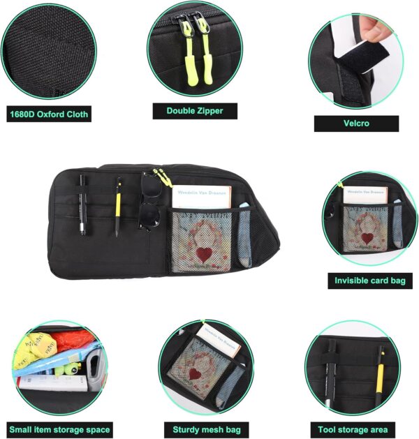 METYOUCAR Car Trunk Organizer Compatible with LR Discovery 5 2017-2024 L462 Trunk Left Side Storage Bag with Multifunctional Large Capacity Stable Collapsible (Black)