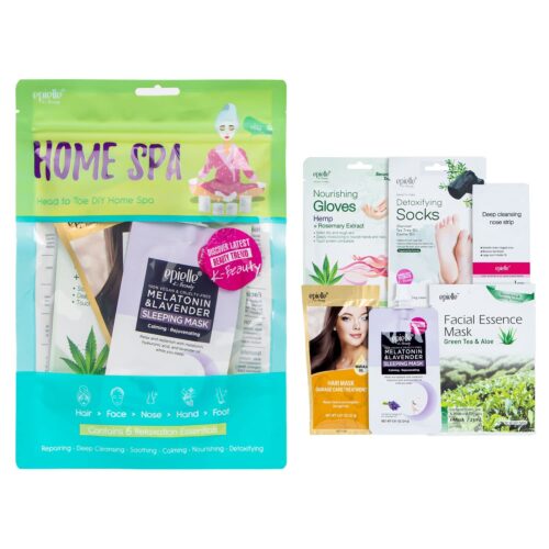 71DfxaWgsSL._SL1500_.jpg Epielle Home Spa Kit, 6 Relaxation Essentials, Repairing, Soothing, Nourishing & Detoxifying for Radiant Skin, At-Home Spa Kit, Self Care Gifts for Women, Korean Skin Care Set