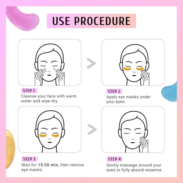 71DknXJ4hL._SL1500_.jpg PEAUAMIE Under Eye Patches Gold and Hyaluronic Acid for puffy eyes,Rose Eye Masks for Dark Circles and Puffiness skin care Smooth Wrinkles products 30 Pairs