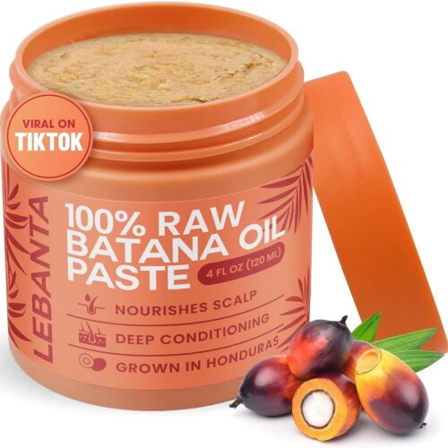 71DuZvwvL._SL1500_.jpg Lebanta Raw Batana Oil for Hair - 100% Pure, Organic 4oz Batana from Honduras for Fuller, Thicker-Looking Hair - Unrefined Cold Pressed Cosmetic Scalp Oil & Hair Mask, Gift for Women (1 Pack)