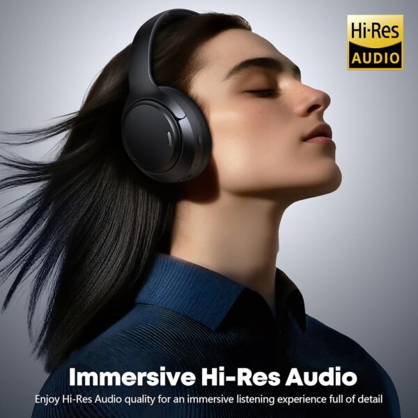 71E2it1pJJL._AC_SL1500_.jpg Hybrid Active Noise Cancelling Bluetooth 6.0 Headphones 120H Long Playtime, 6 ENC Mic, Over Ear Headphones Wireless, Hi-Res Audio, Memory Foam Earcup, Transparency Mode ANC Headphone for Travel Office