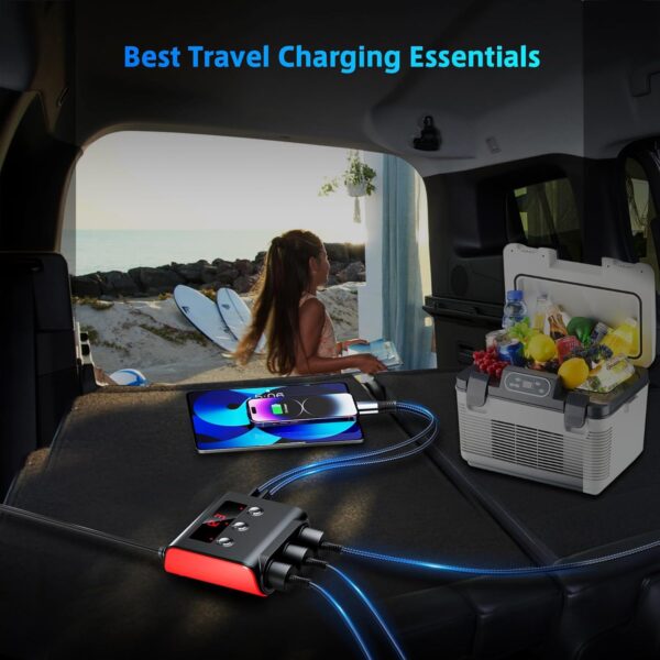 71F6wEJgkPL._AC_SL1500_.jpg SONRU 120W Fast Car Charger Adapter, Cigarette Lighter Usb Charger,12/24V Multi Sockets Cigarette Lighter Adapter & Splitter, Double Plug Port in Car Charger For iPhone/Samsung & All Car Devices