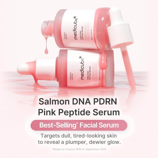 71FLxfgp2YL._SL1500_.jpg medicube PDRN Pink Peptide Serum with Salmon DNA | Pink Glow Serum with Peptides & Niacinamide for Hydration & Firm-Looking Skin | Uneven Tone Care | Korean Skincare, 1.01 fl. Oz