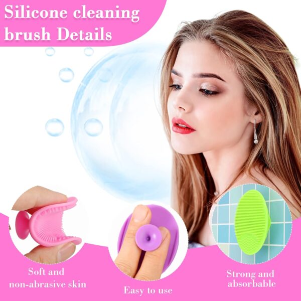 71FaPlCKPL._AC_SL1500_.jpg Nuogo 40 Pack Facial Cleansing Brush Face Scrubber Face Exfoliator Exfoliating Brush Soft Silicone Scrubber Handheld Wash Scrub Pad Tool for Deep Cleaning Pore Blackhead Delicate Dry Skin Care Women