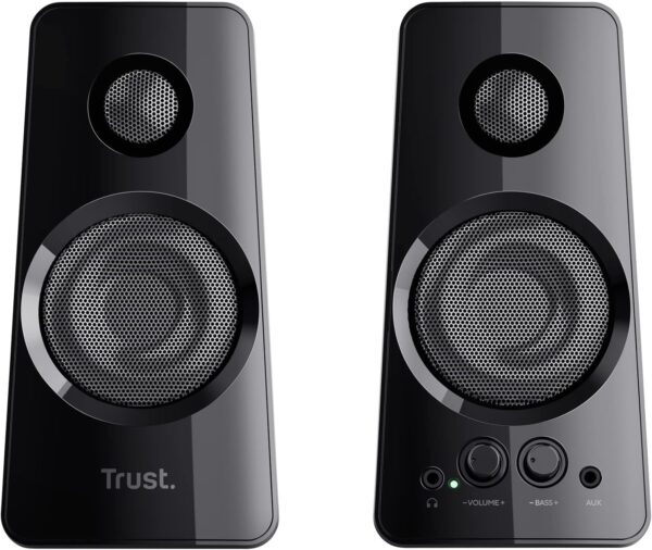 Trust Tytan 2.0 PC Speaker Set, USB Powered Sound System, Plug and Play Speakers, Bass Control, 36 W Peak Power, Wired Speakers for PC, Computer, Laptop, Tablet, Mac, Phone, Smartphone, TV - Black