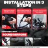 Shapeheart - Magnetic motorbike mirror phone holder Pro Moped phone holder smartphone holder Anti vibrations waterproof mount 360° orientation