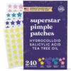 71HHqQM8cXL._SL1500_.jpg Livaclean 240CT Star Pimple Patches for Face w/ Hydrocolloid, Tea Tree oil & Salicylic Acid - Zit Stickers, Hydrocolloid Acne Patches for Face - Cute Pimple Patch, Acne Stickers