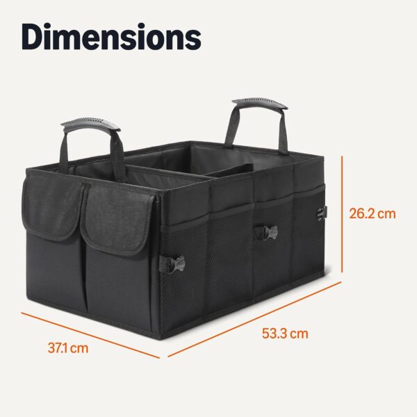 71IEn7mAPDL._AC_SL1500_.jpg Amazon Basics Trunk Organizer for Car, Multi-Compartment Car Storage, Foldable, 51L, Black
