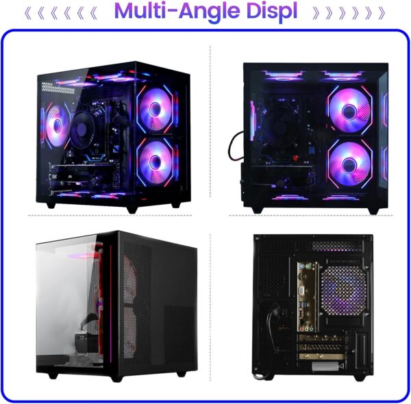 71IwEGXW-eL._AC_SL1500_.jpg suevery Prebuilt Gaming PC Desktop, Ryzen 5 6-Core 3.6GHz Up to 4.1GHz | 16GB DDR4 RAM | 512G SSD | RX 560 4G Graphics Card | Wi-Fi 6, Gamer Computer Tower for Home Office, Black