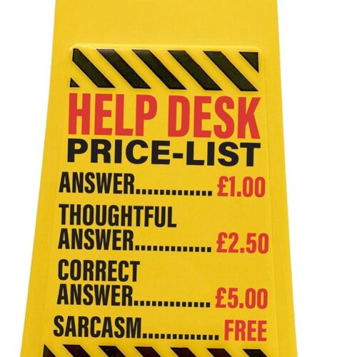 71JOYpEW95L._AC_SL1500_.jpg Boxer Gifts Help Desk Joke Office Desk Sign - Funny Manager Gift for Your Boss and Colleagues - Novelty Work Accessories