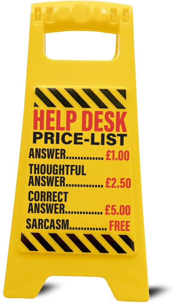 71JOYpEW95L._AC_SL1500_.jpg Boxer Gifts Help Desk Joke Office Desk Sign - Funny Manager Gift for Your Boss and Colleagues - Novelty Work Accessories
