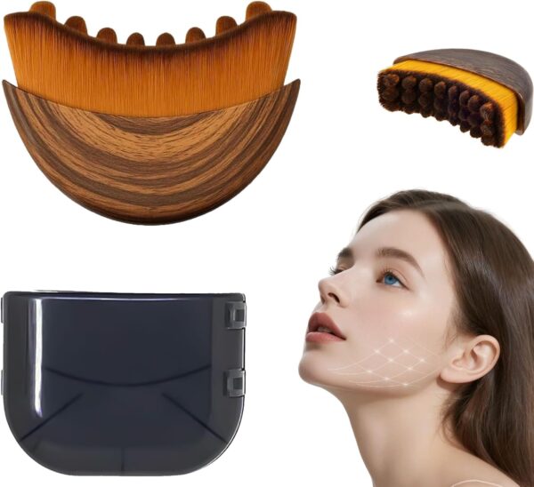 71JaVqkOaCL._AC_SL1500_.jpg Lymphatic Contour Face Brush,Dry Lymphatic Contour Face Brush Soft Set,Lymphatic Drainage Massager for Face,Chin & Neck Relaxation,Portable Beauty Tool with Travel Case. Style B