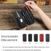 71JoFFOAeAL._AC_SL1500_.jpg CONTACTS Genuine Leather Pen Case Handmade Vintage Pen Holder Zip Pouch for Men/Women Travel Elegant Office Desk Accessories Pencil Organizer Box Grey