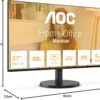 71KESZb1YzL._AC_SL1500_.jpg AOC 27B3HA2 - 27 Inch FHD Monitor, 100Hz, IPS, 1ms, FlickerFree, Speakers, 3 sided Frameless, LowBlue Light (1920 x 1080, 250 cd/m2, HDMI 2.0 / DP 1.4)