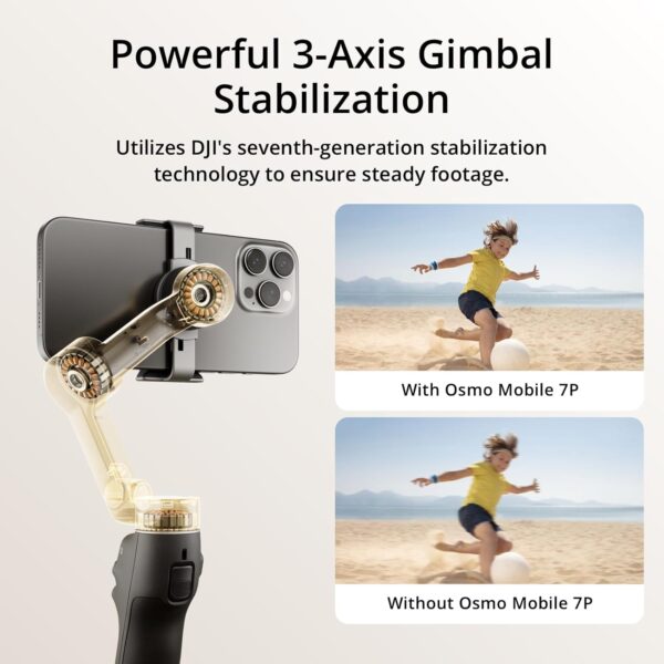 71KPBQ23V-L._AC_SL1500_.jpg DJI Osmo Mobile 7P Gimbal Stabilizer for iPhone, Android, Native Tracking, Lighting, 3-Axis Phone Gimbal, Quick Launch, One-Tap Edit, Built-in Extension Rod & Tripod, 10hrs Use, Phone Charging