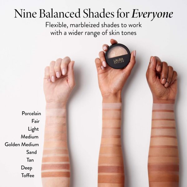 LAURA GELLER NEW YORK Award-Winning Baked Balance-n-Brighten Color Correcting Powder Foundation – Handmade in Italy – Buildable Coverage, Matte Finish – For Mature & Sensitive Skin – 03 Light