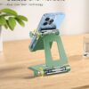 Nulaxy Aluminum Phone Stand for Desk, Adjustable Phone Holder Foldable Metal Stand Mount Cradle Dock Compatible with iPhone 16 15 14 13 12 11 Pro Mini Pro Max Xs XR X 8 7, All Smartphones - Green