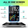 RunStar Smart Scale for Body Weight and Fat Percentage, High Accuracy Digital Bathroom Scale with Large Display for BMI Heart Rate 22 Body Composition Analyzer Sync with Fitness App 400lb