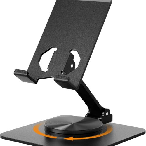 71LSQmAqJEL._AC_SL1500_.jpg Euqvunn Stable Base Phone Stand - Height Adjustable, 360° Free Rotation Holder for All Mobile Phones & Tablets, black