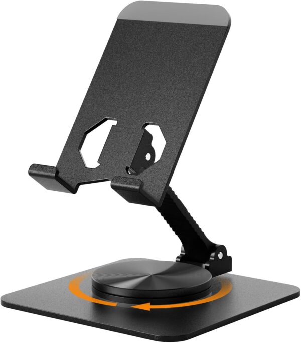 71LSQmAqJEL._AC_SL1500_.jpg Euqvunn Stable Base Phone Stand - Height Adjustable, 360° Free Rotation Holder for All Mobile Phones & Tablets, black