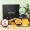 SHVYOG 4Pcs Face Mask Set - Turmeric Clay Mask, Vitamin C, Green Tea, Rose, Dead Sea Mud Mask, Skin Care Mask for Deep Cleansing, Refining Pores, Valentine's Day Gifts for Women- 240g