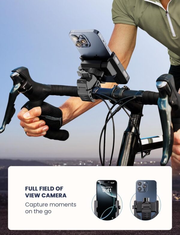 GREFAY Bike Phone Holder Motorbike Phone Holder [1S Quick Release Robust Connections] Anti Shake Universal 360° Bicycle Handlebar Holder for iPhone 17 16 15 14 13 Samsung S23/S22 4.5-7" Smartphone