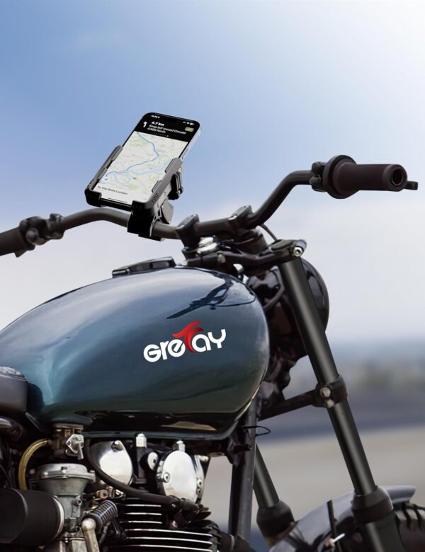 GREFAY Bike Phone Holder Motorbike Phone Holder [1S Quick Release Robust Connections] Anti Shake Universal 360° Bicycle Handlebar Holder for iPhone 17 16 15 14 13 Samsung S23/S22 4.5-7" Smartphone