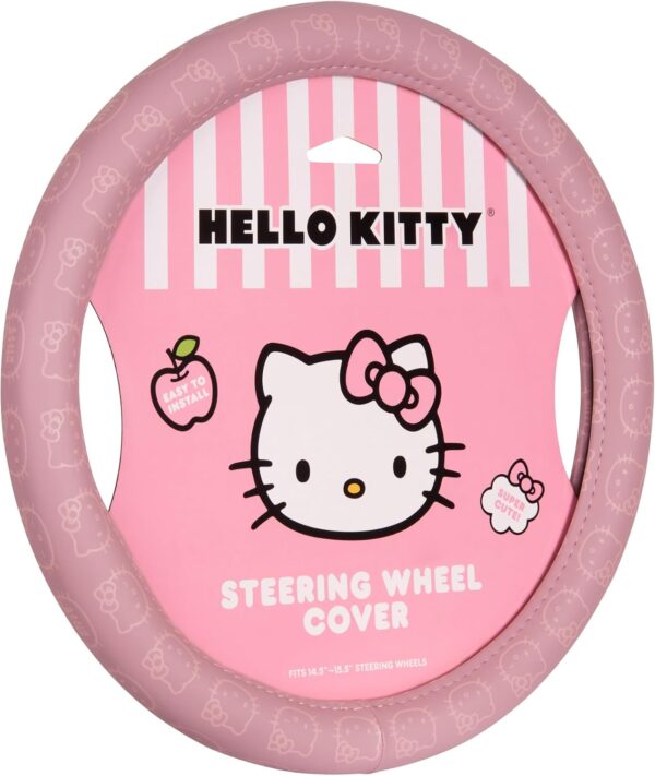 71M-B2EedaL._AC_SL1500_.jpg Carbella Hello Kitty Steering Wheel Cover, Universal Size 14.5-15.5, Pink, Faux Leather, Cute Pink Steering Wheel Cover for Women, Hello Kitty Car Accessories