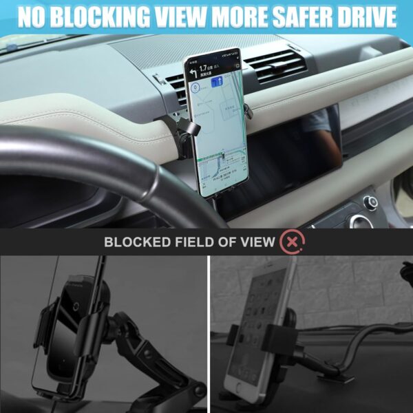 METYOUCAR Car Phone Holder for LR Defender 90 110 130 2020-2023 Rotatable Fixed Phone Holder for Car Fit for iPhone Android and Universally Smartphones Mount(SE/HSE model)