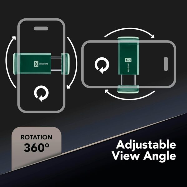 71MhBGp1-7L._AC_SL1500_.jpg cellularline Car Holder - Universal | Colourful Smartphone Holder for the Car - 360° Rotating Ball Joint - Green