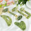 Jade Roller & Gua Sha Set 5-in-1, Full Body Massage Tools | Gua Sha Facial Tool Set Portable cooling Xiuyan Jade design for skincare, travel and gifting.