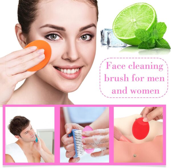 71N21aazGOL._AC_SL1500_.jpg Nuogo 40 Pack Facial Cleansing Brush Face Scrubber Face Exfoliator Exfoliating Brush Soft Silicone Scrubber Handheld Wash Scrub Pad Tool for Deep Cleaning Pore Blackhead Delicate Dry Skin Care Women