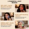 Red Light for Face and Neck, 7-in-1 Face Massager Tool, 3-Color Portable Facial Massager for Skin Care (5.9in)