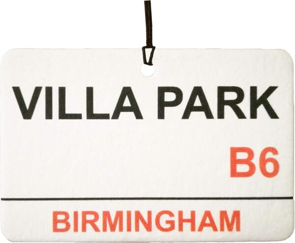 Aston Villa/Villa Park Street Sign Car Air Freshener (Fun Birthday/Xmas Christmas Stocking Filler/Secret Santa/Novelty Scented Gift)