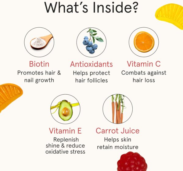 71OkDZzGloL._AC_SL1500_.jpg iRestore Biotin Gummies 10,000 mcg - 3 Natural Fruit Flavors, Hair Vitamins Multi Supplement for Hair Skin and Nails for Women & Men, 60 Vegan Gummies, 30 Day Supply