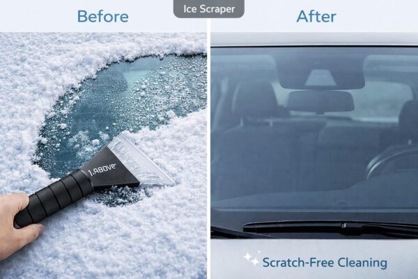 1ABOVE Ice Scraper – Non-Slip Soft Grip, Scratch-Free Snow & Frost Remover for Car & SUV Windscreens (1)