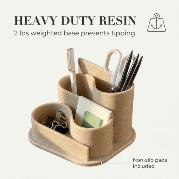 71PdPAxaCHL._AC_SL1500_.jpg OAKOA Aesthetic Desk Organizer - Aesthetic Office Desk Accessories - Boho Pen Holder - Neutral Beige Desk Accessories - Home Office Essentials for Women - Cute Pencil Holder