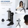 71PgejwreL._AC_SL1500_.jpg NEEWER Smartphone Tripod Mount Aluminum Alloy, 360° Rotatable Phone Stand Holder Clamp with Cold Shoe & Arca Type Base Compatible with iPhone 15 Pro Max Galaxy S24 Ultra Pixel & 2.6"-4" Wide Phones