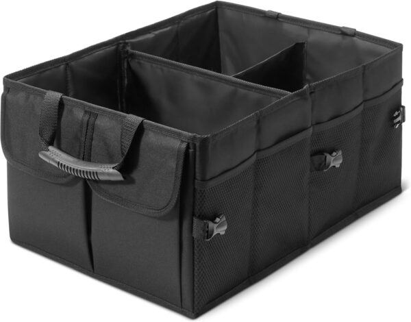 71PqGhypzuL._AC_SL1500_.jpg Amazon Basics Trunk Organizer for Car, Multi-Compartment Car Storage, Foldable, 51L, Black