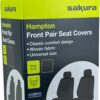 Sakura SS5401 Universal Fit Car/Van Seat Covers – Pair Of Front Car Seat Protectors, Durable Fabric Interior Protection, Easy Installation, Washable Black.