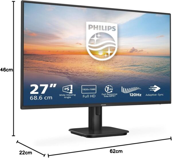 71QR15BUeL._AC_SL1500_.jpg PHILIPS 27E1N1100A - 27 Inch FHD Monitor, 100Hz, IPS, 4ms, Speakers, LowBlue mode, FlickerFree (1920 x 1080, 250 cd/m², VGA/HDMI 1.4)