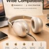 Wentronic Y05 Active Noise Cancelling Over Ear Headphones, Bluetooth 5.3 Wireless Headphones with Mic, 48H Playtime, USB-C Fast Charging, Hi-Res Audio, Starlight
