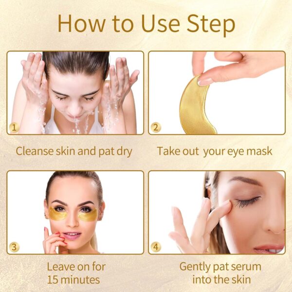 71RUn97oWIL._SL1500_.jpg Under Eye Patches, 40 Pairs Eye Mask for Dark Circles, Puffy Eyes, Undereye Bags,Wrinkles,Eye Mask Patches with 24K Gold, Hyaluronic Acid,Rose & Aloe Vera, Eye Treatment Skin Care for Men & Women Gift