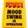 Boxer Mood Swing Novelty Warning Sign – Joke Gifts For Women Wife Or Girlfriend – Moody Teenager Gift – Office Secret Santa For Colleague, Yellow