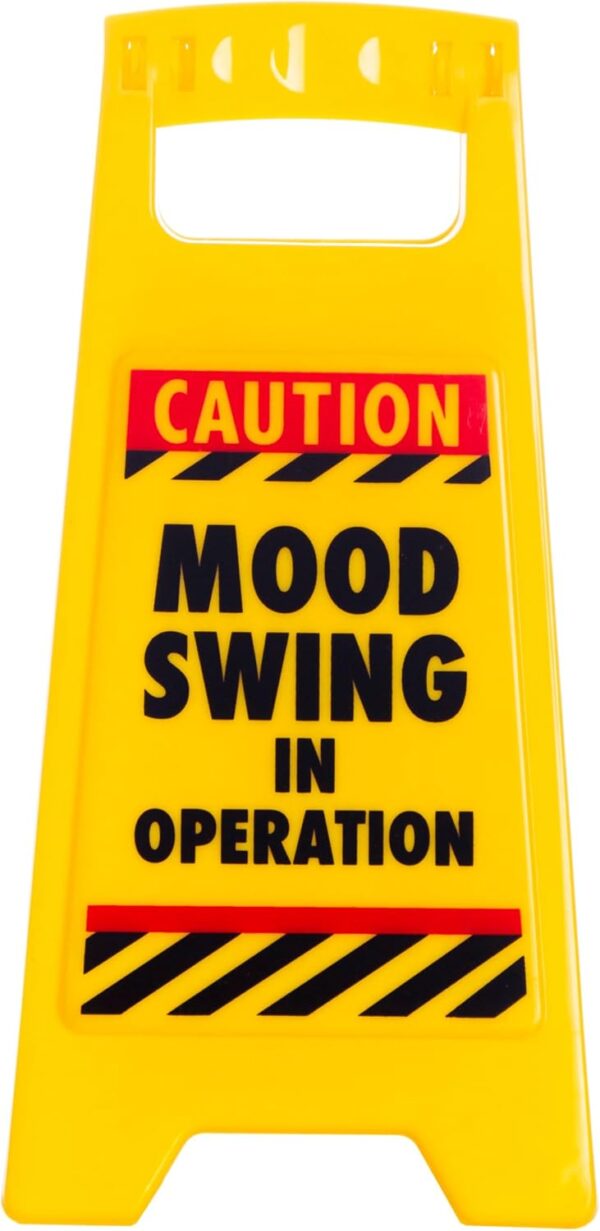 Boxer Mood Swing Novelty Warning Sign – Joke Gifts For Women Wife Or Girlfriend – Moody Teenager Gift – Office Secret Santa For Colleague, Yellow