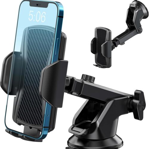71SfuQX7aTL._AC_SL1500_.jpg Hoppac Car Phone Holder, Ultra Strong Suction Mobile Phone Holder for Dashboard & Windscreen, 360° Rotation & One Button Release, Car Phone Mount for Smartphone 4.0''-7.0''